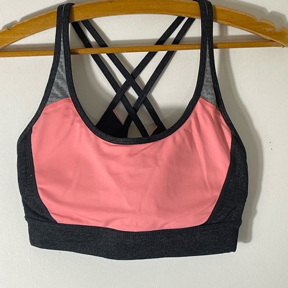 Calvin Klein Performance Wick Gray & Pink Sports Bra Size M
